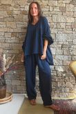 Suri Cushion Cotton Artist Smock Navy 